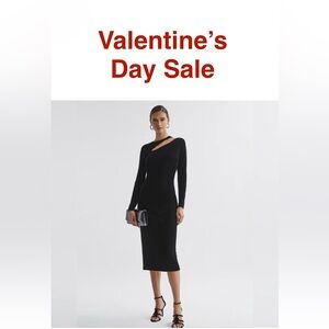 Elegant REISS Black Velvet Dress. Size 8